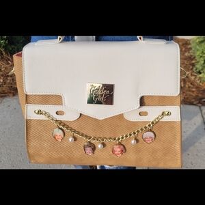 Elegant White and Tan Handbag